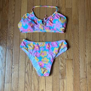 Women’s never worn shein two piece swimsuit. Sanitary liner still in.